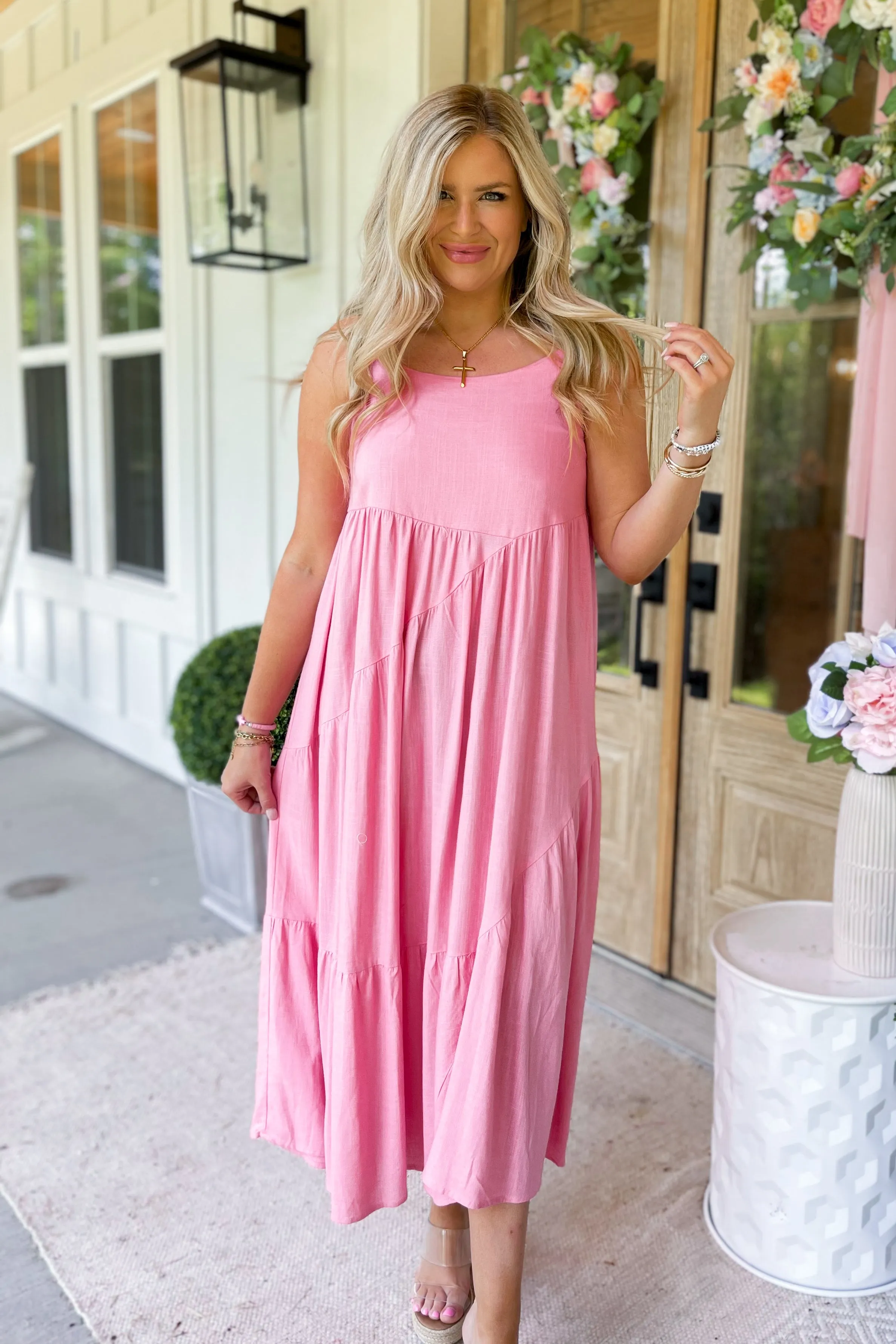 Dora Pink Tiered Skirt Maxi Dress *FINAL SALE*