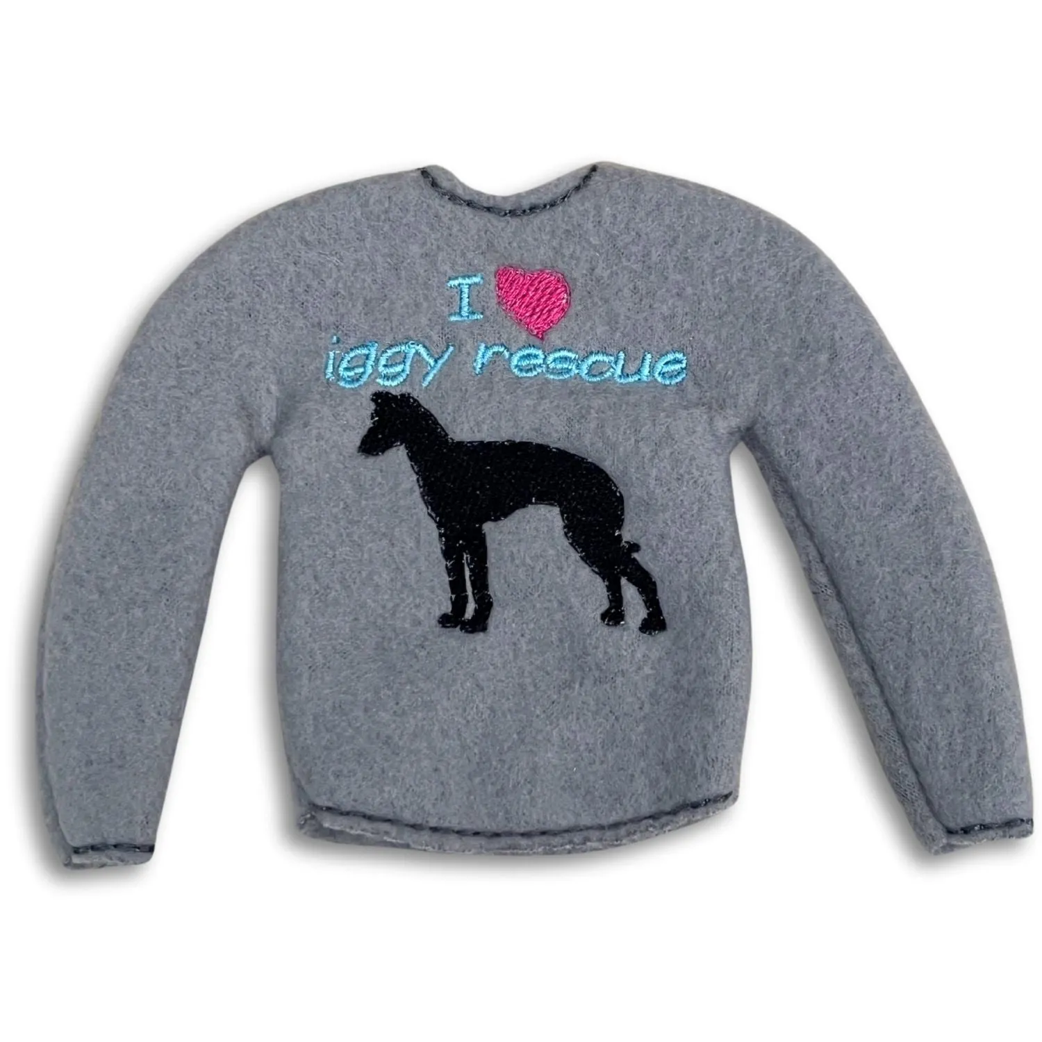 Elf Sweater I Love Iggy Rescue Grey