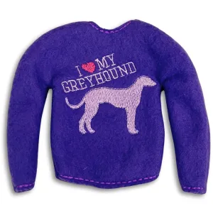 Elf Sweater I Love My Greyhound Purple