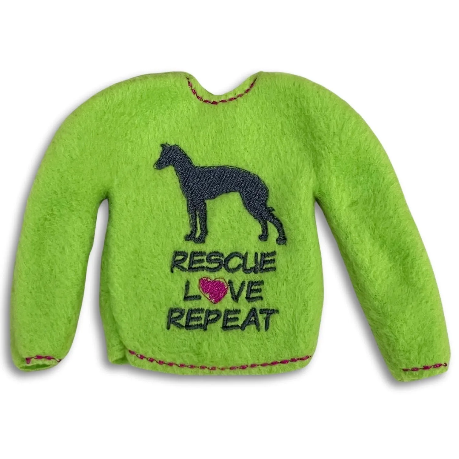 Elf Sweater IG Iggy Whippet Greyhound Rescue Love Repeat Lime