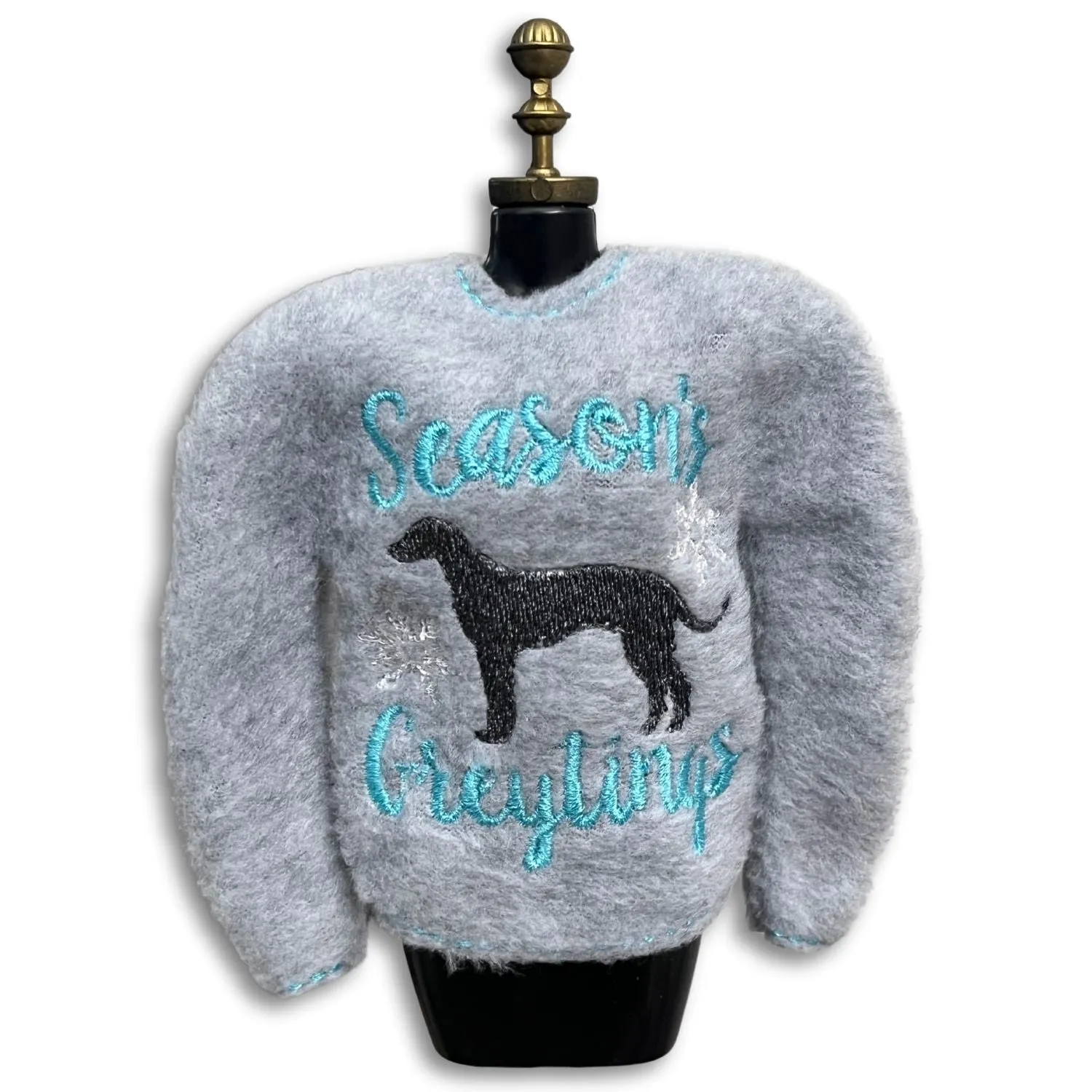 Elf Sweater Season's Greytings Greyhound Grey