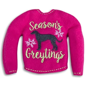 Elf Sweater Season's Greytings Greyhound Hot Pink