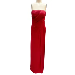 Elie Saab Red Strapless Silk Gown / Formal Dress