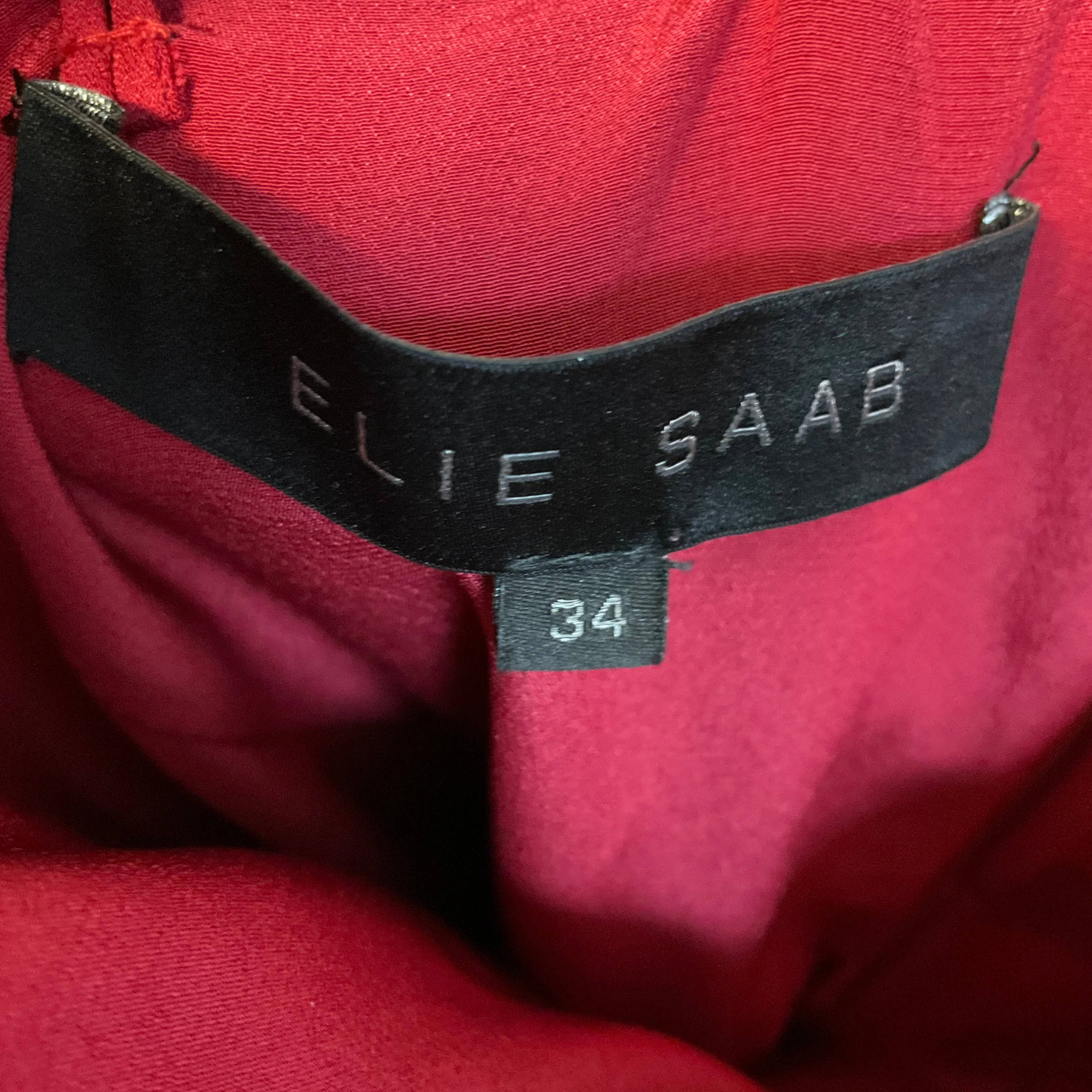 Elie Saab Red Strapless Silk Gown / Formal Dress