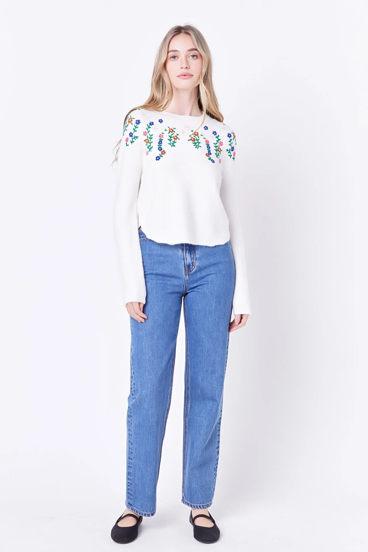 English Factory - Floral Handmade Embroidery Sweater