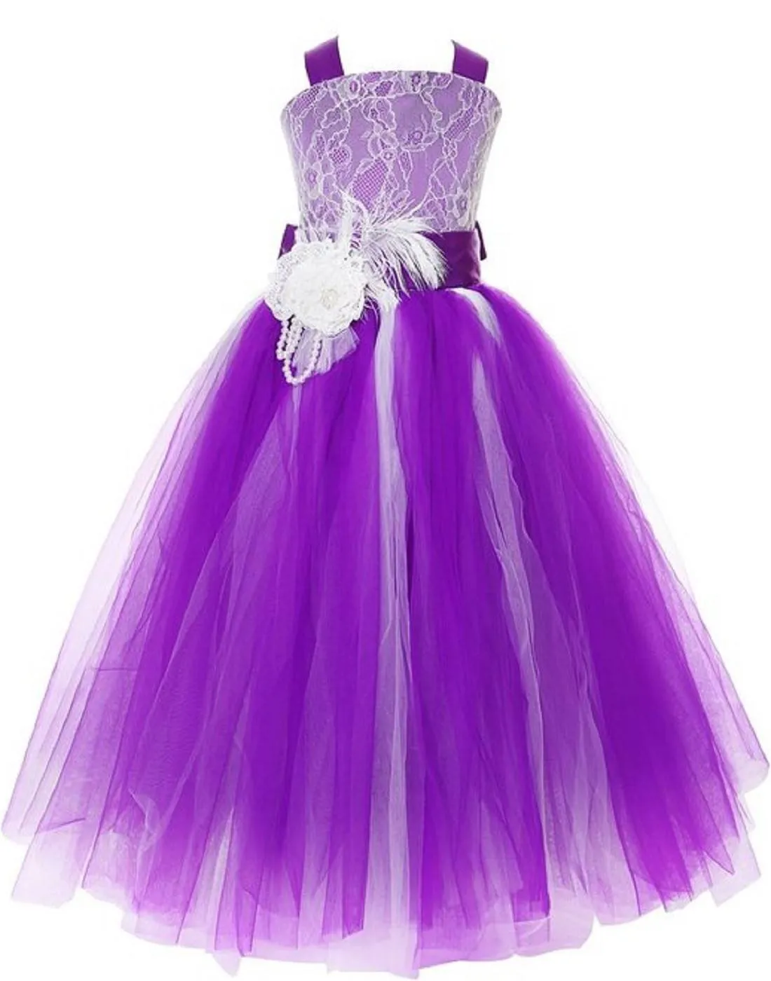 Fairy Tutu Flower Girl Dress - Purple