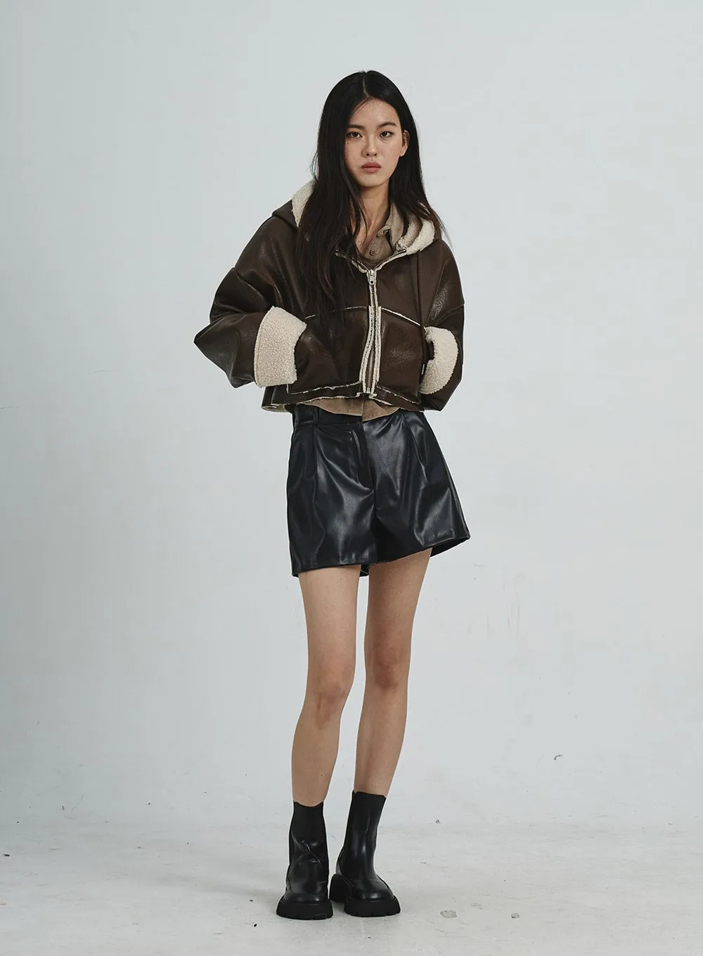 Faux Leather Shorts CD06