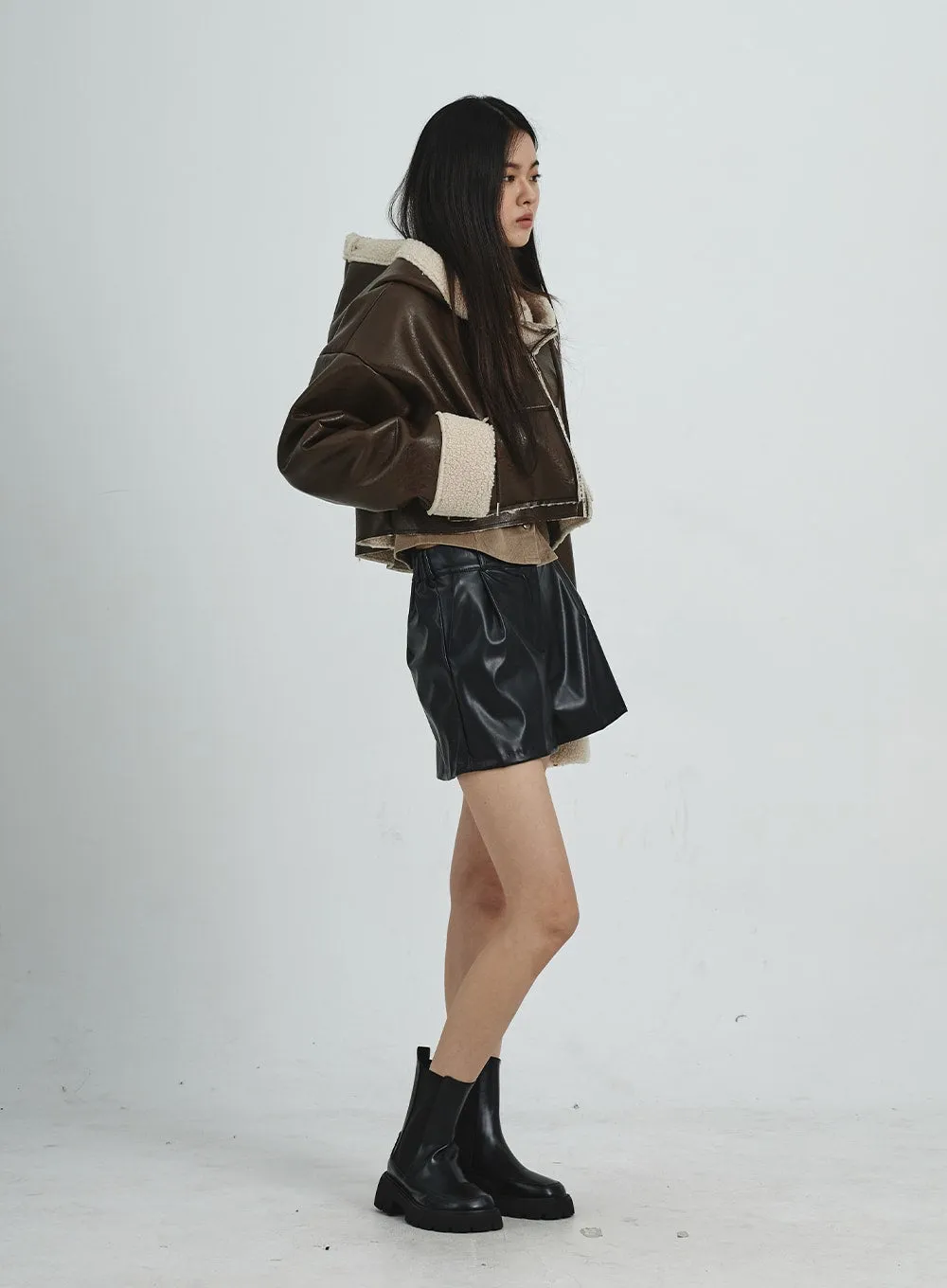 Faux Leather Shorts CD06