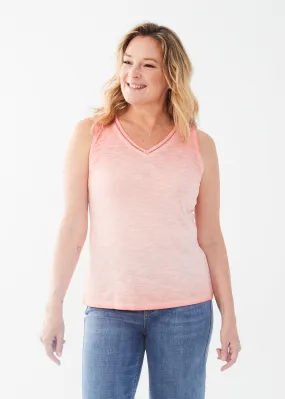 FDJ French Dressing S/Less V-Neck Top 3026476-FLMP Flamingo Pink