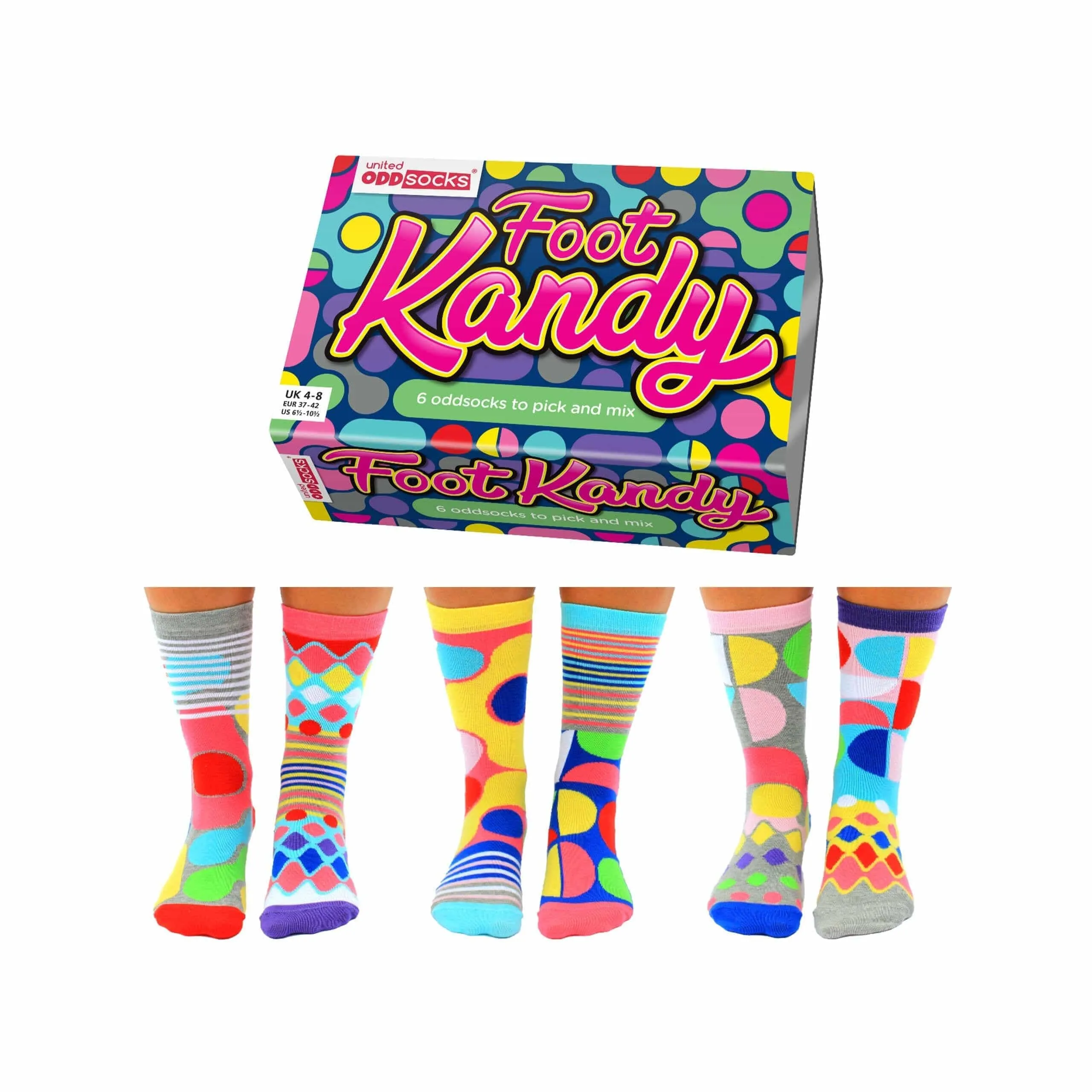 Foot Kandy Set of 6 Women's Oddsocks