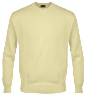 FRANCO PONTI Crew Neck - Mens Italian Merino Wool Blend - Lemon