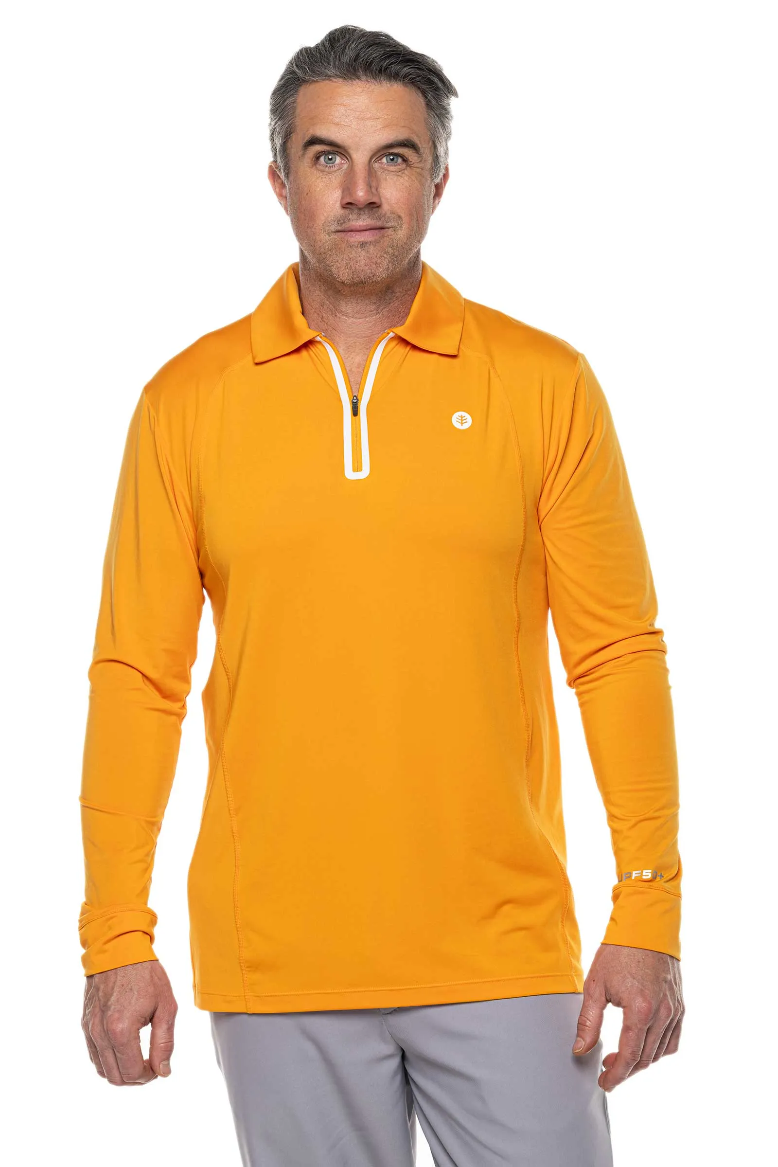 FREE GIFT | Men's 19th Hole Drive Golf Long Sleeve Polo | Apricot Crush