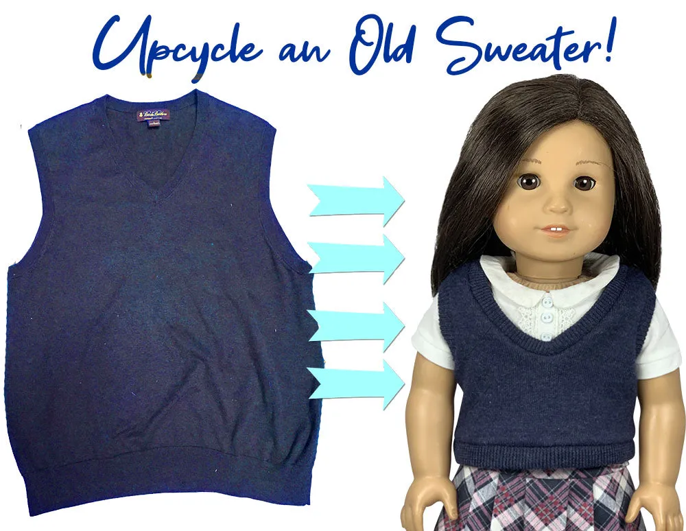 Free Sweater Vest Sewing Pattern for 18 Inch Dolls