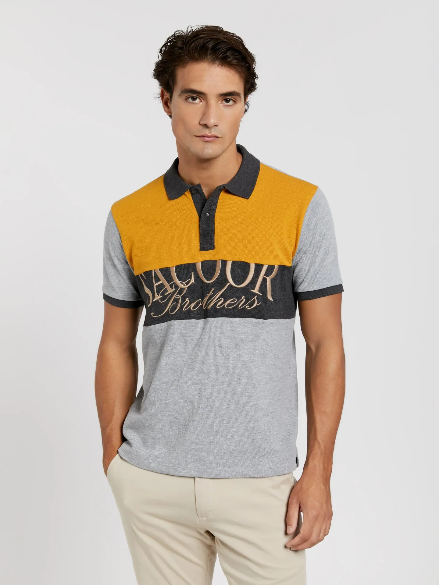 Gen z collection regular fit branding piqué polo shirt