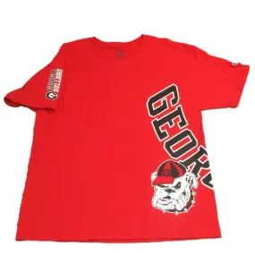 Georgia Bulldogs Champion Red Short Sleeve Side Logo Crew Neck T-Shirt (L)