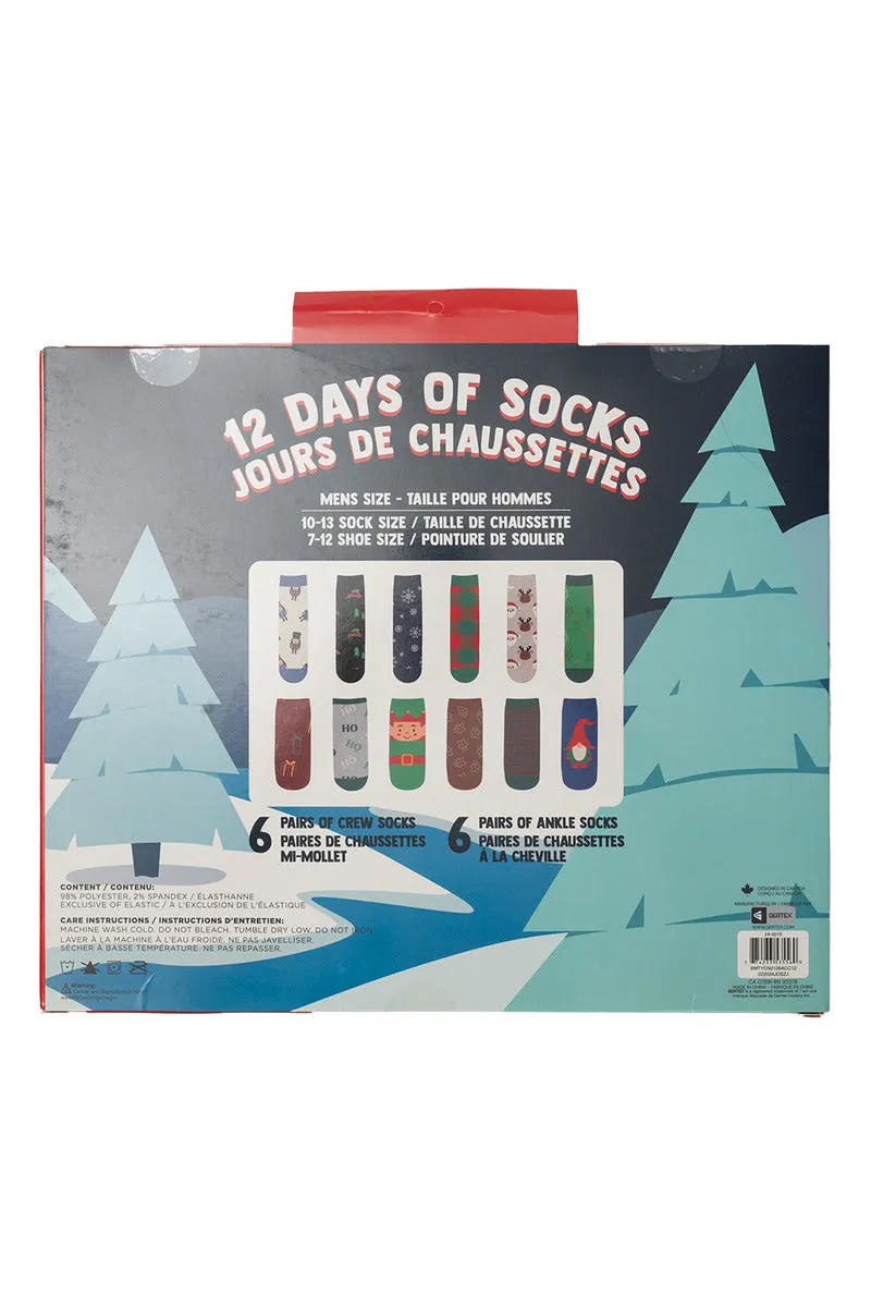 Gertex Men's Christmas Advent Calendar Socks 12 Pack