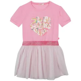 Girls Pink Heart Tulle Dress