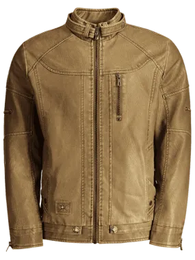 Gorgeous Faux Leather Mens Biker Jacket