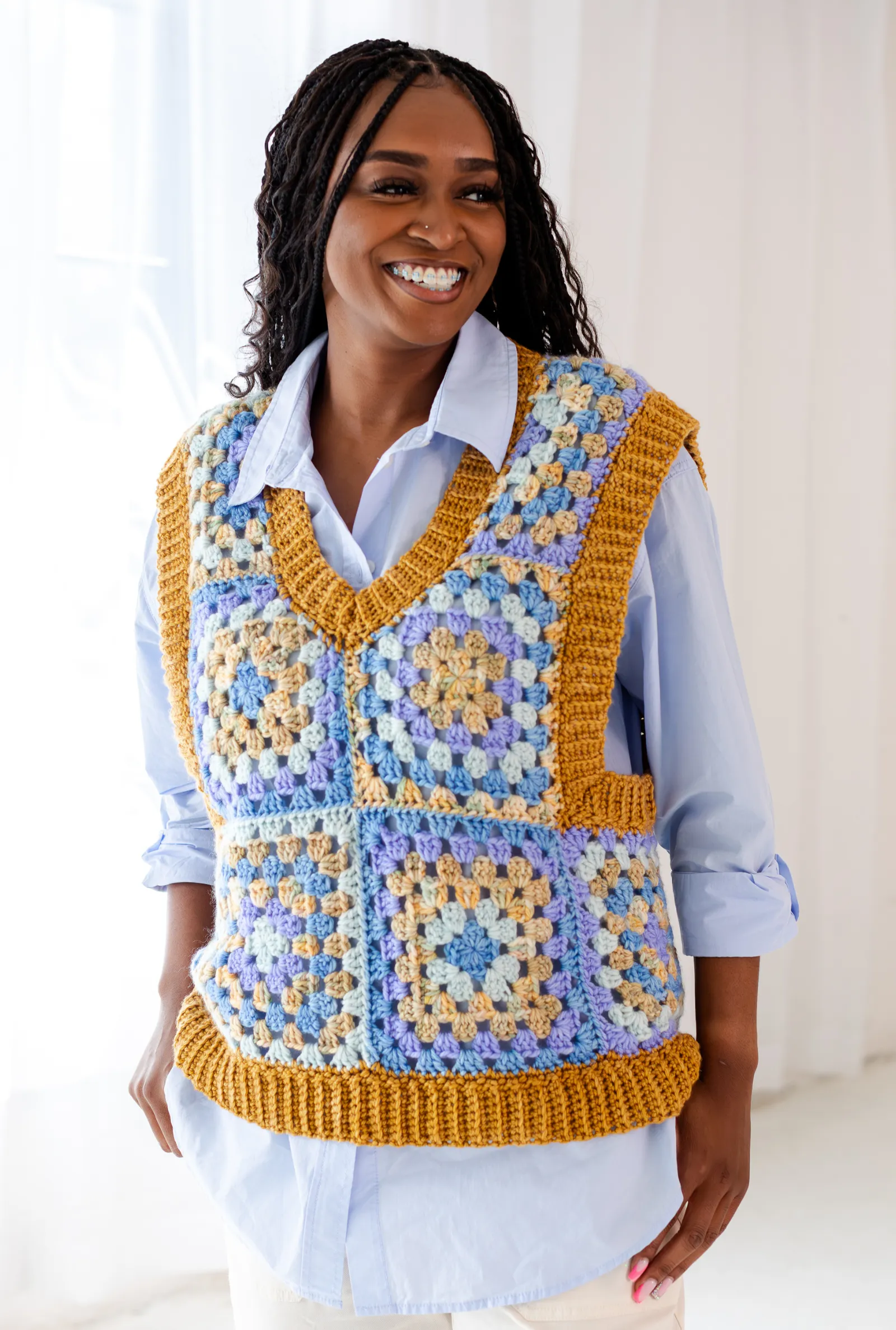 Grandpa Sweater Vest // Crochet PDF Pattern