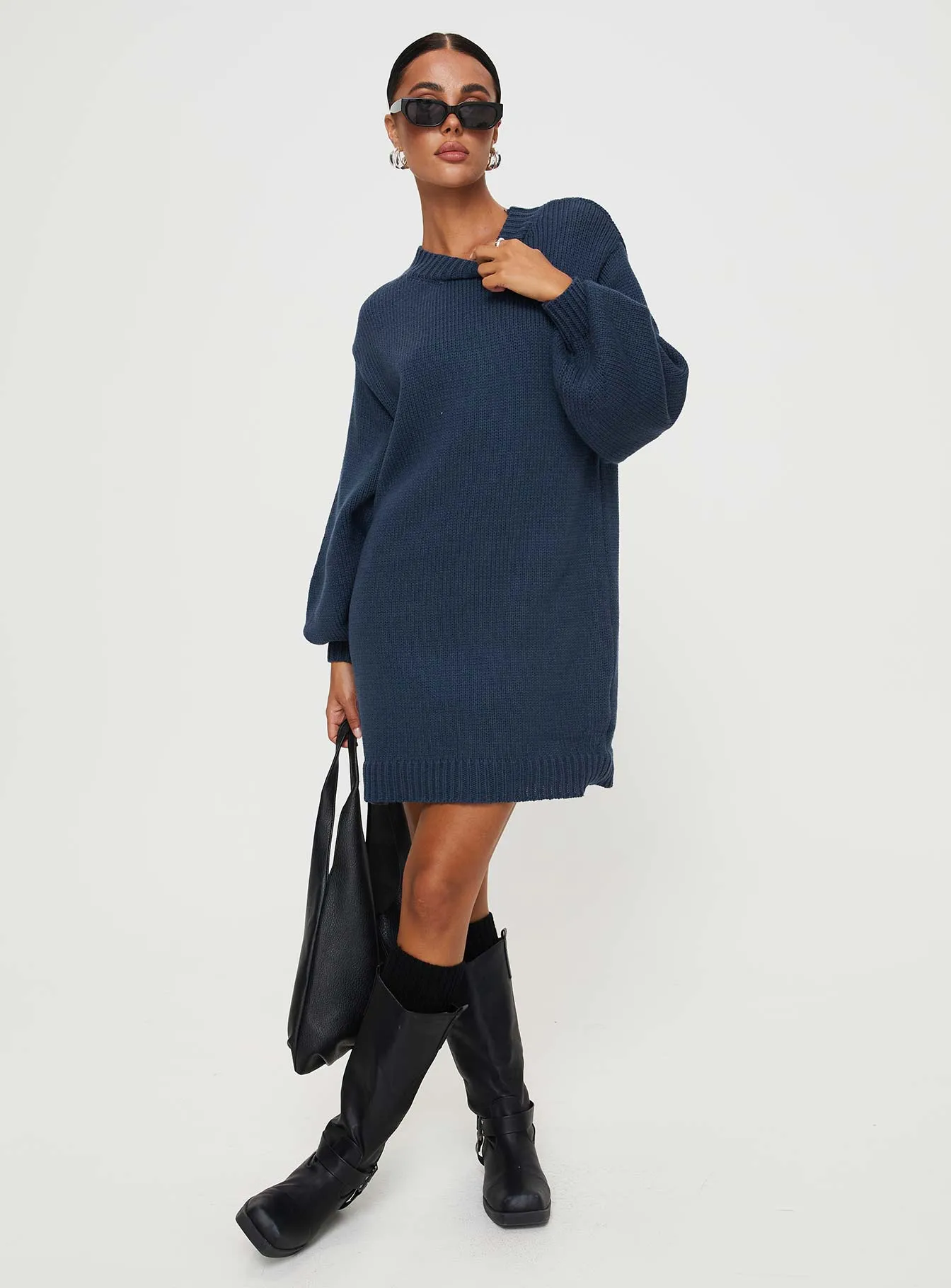 Harmony Knit Mini Dress Navy