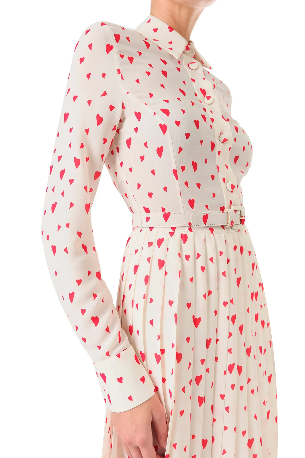 Heart Print Shirt Dress