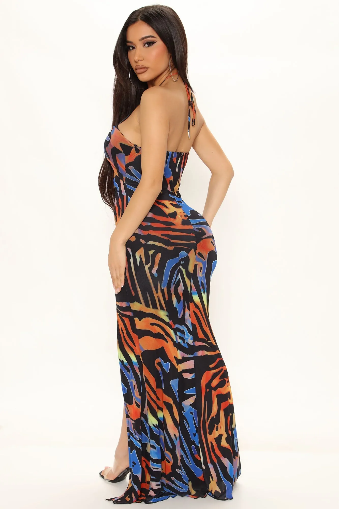 Heat It Up Mesh Maxi Dress - Multi Color