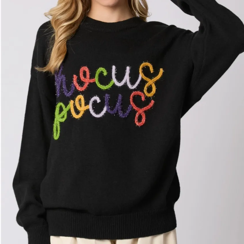 Hocus Pocus Embroidered Loose Fit Sweater