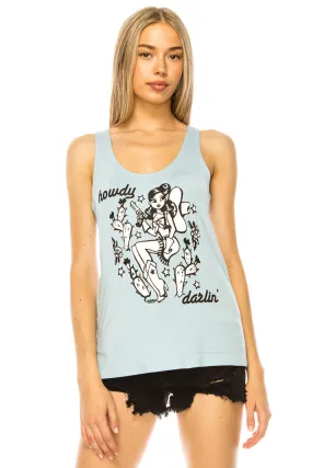 HOWDY DARLIN' TANK TOP BLUE