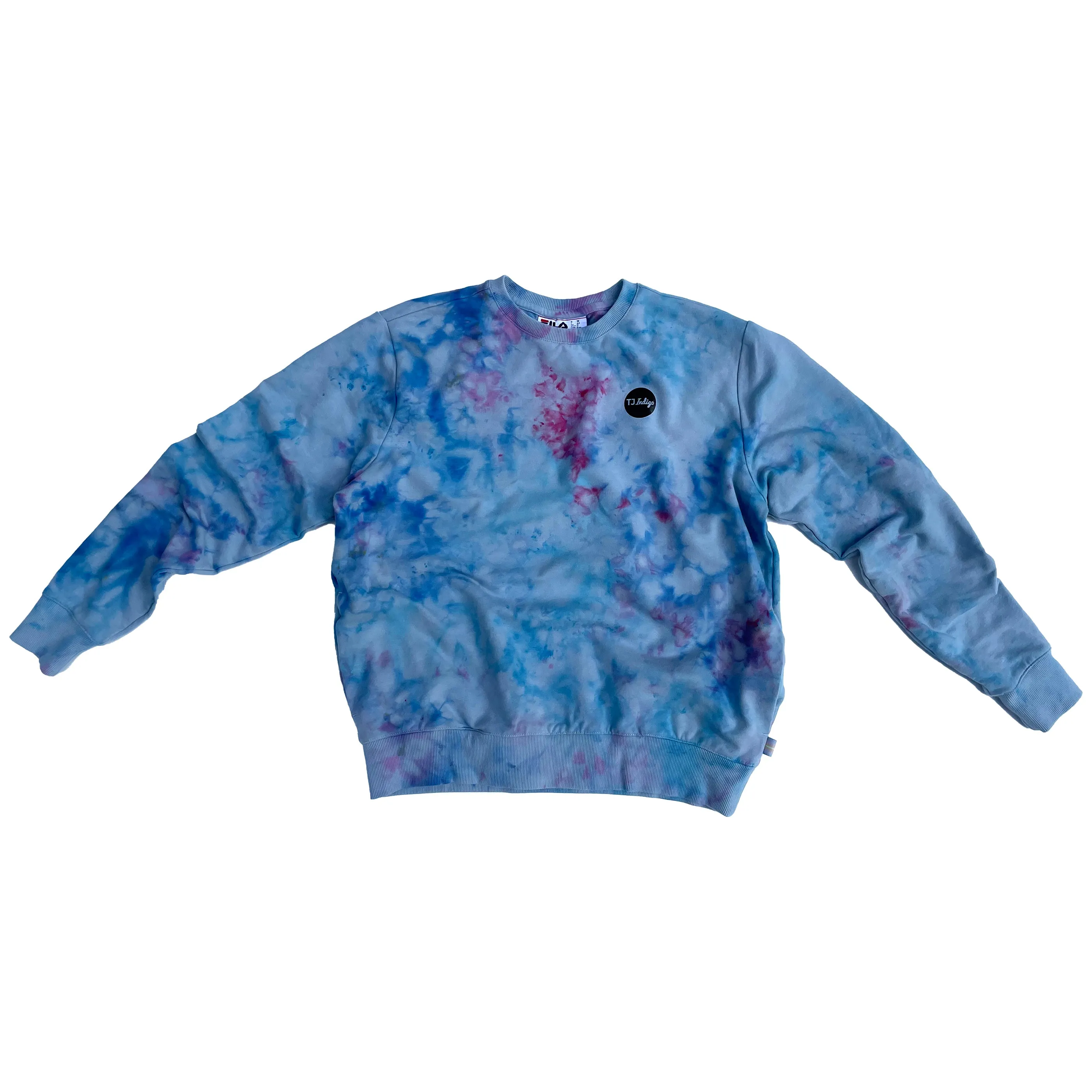 Ice Dye Cotton Crewneck in Amethyst