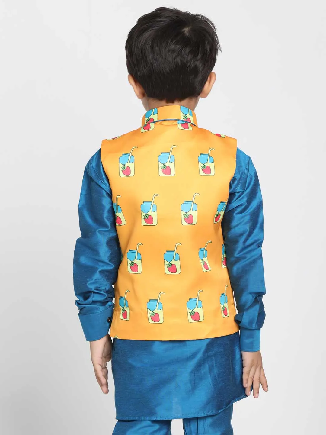 Jashvi Boys' Quirky Print Nehru Jacket