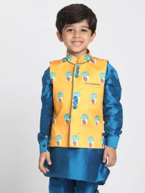 Jashvi Boys' Quirky Print Nehru Jacket