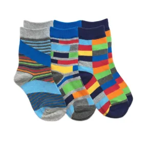 Jefferies Socks Colorful Multi Stripe Crew Socks (3 Pair Pack)