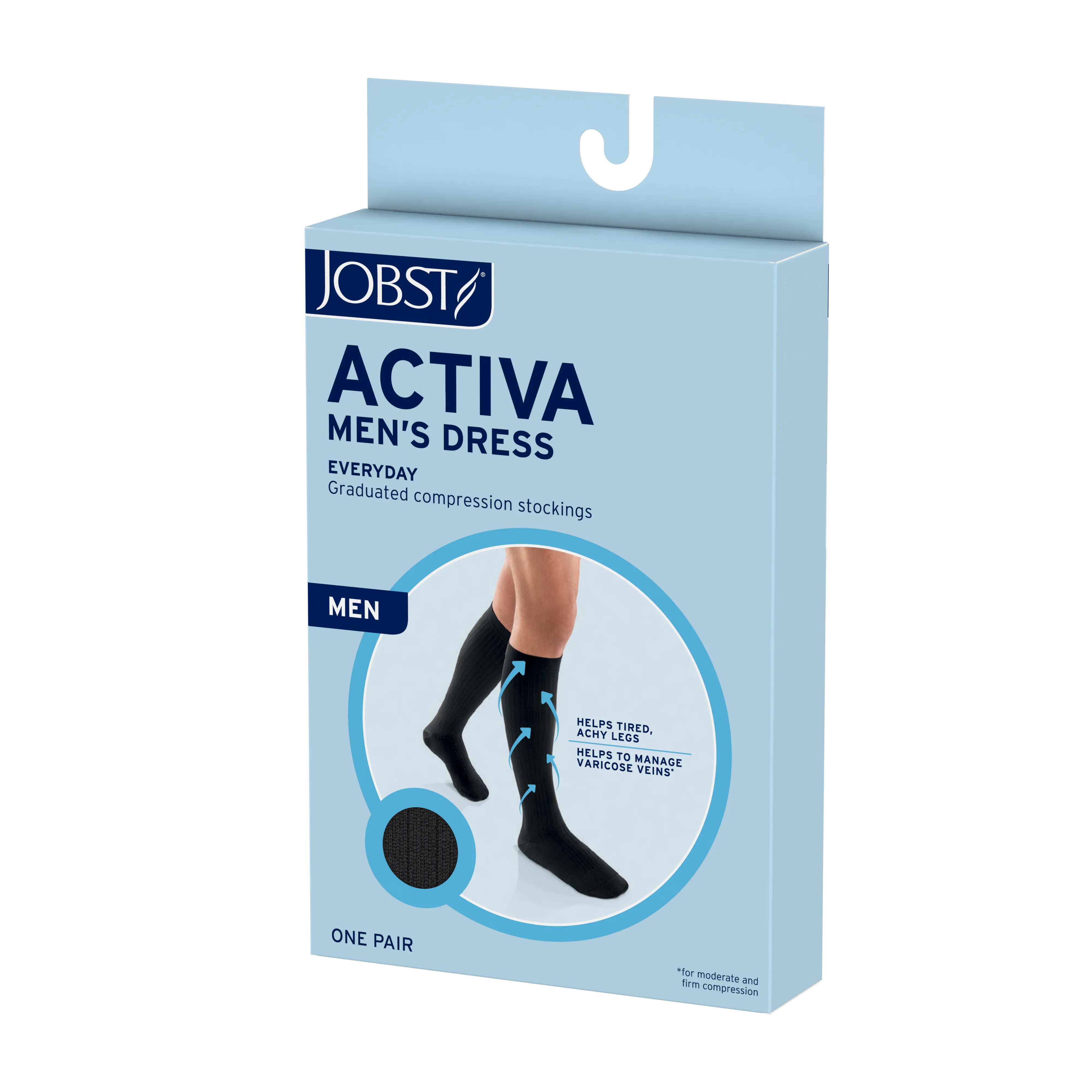 JOBST ACTIVA Men's Dress 20-30 mmHg Compression Socks Knee High