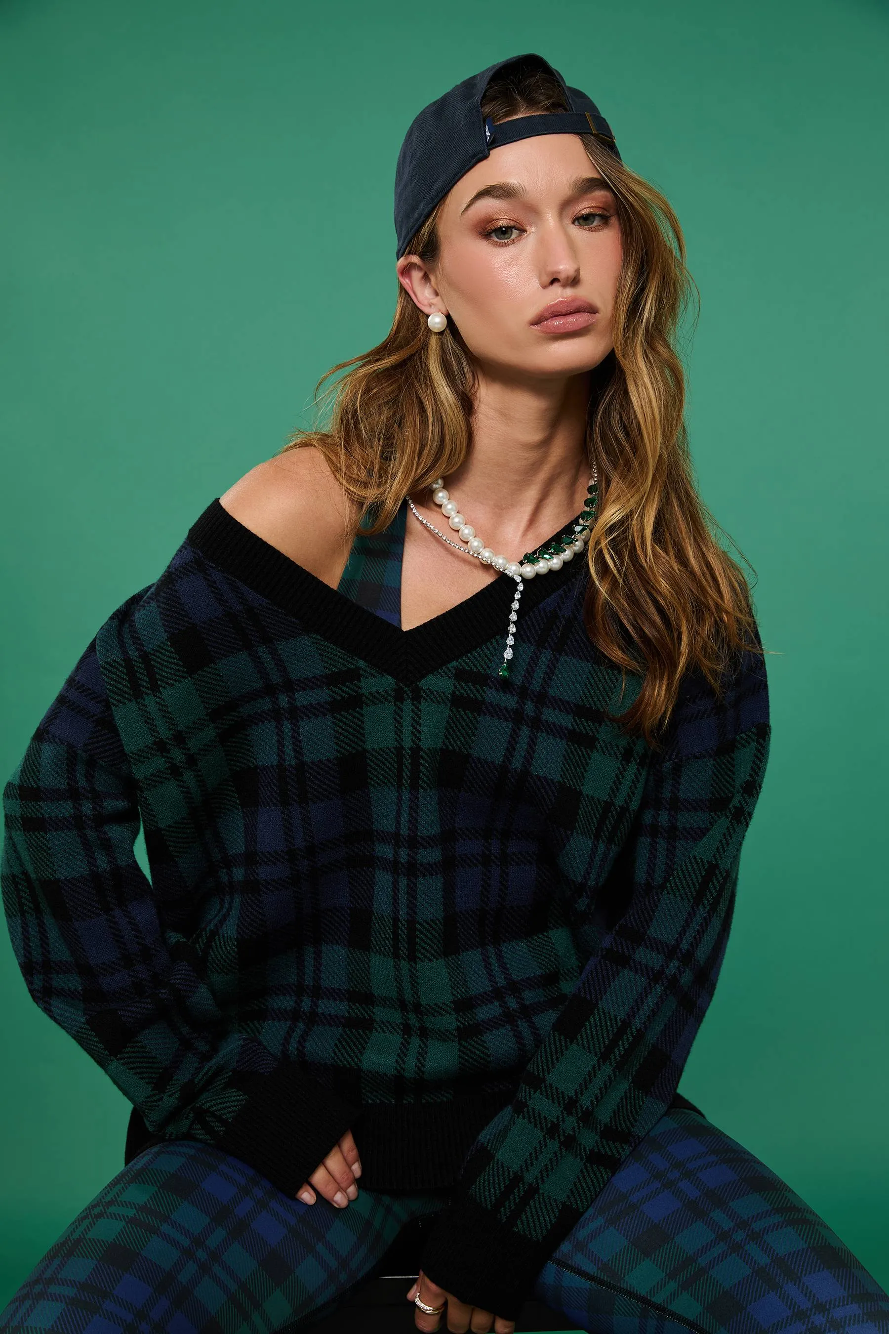 Joey Sweater Wintergreen Plaid