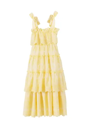 Juniper Embroidered Maxi Dress-Lemon