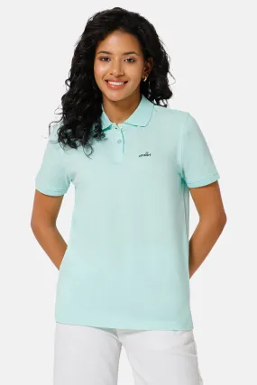 Jusperf Women Half Sleeve Polo Neck T-shirt  - Sky blue - SJD1