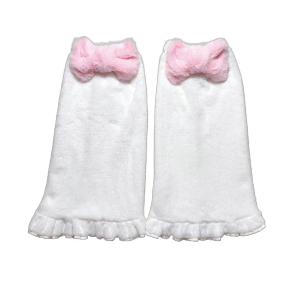 Kawaii Y2K Aesthetic Japanese Gyaru Fashion Faux Fur Leg Warmers