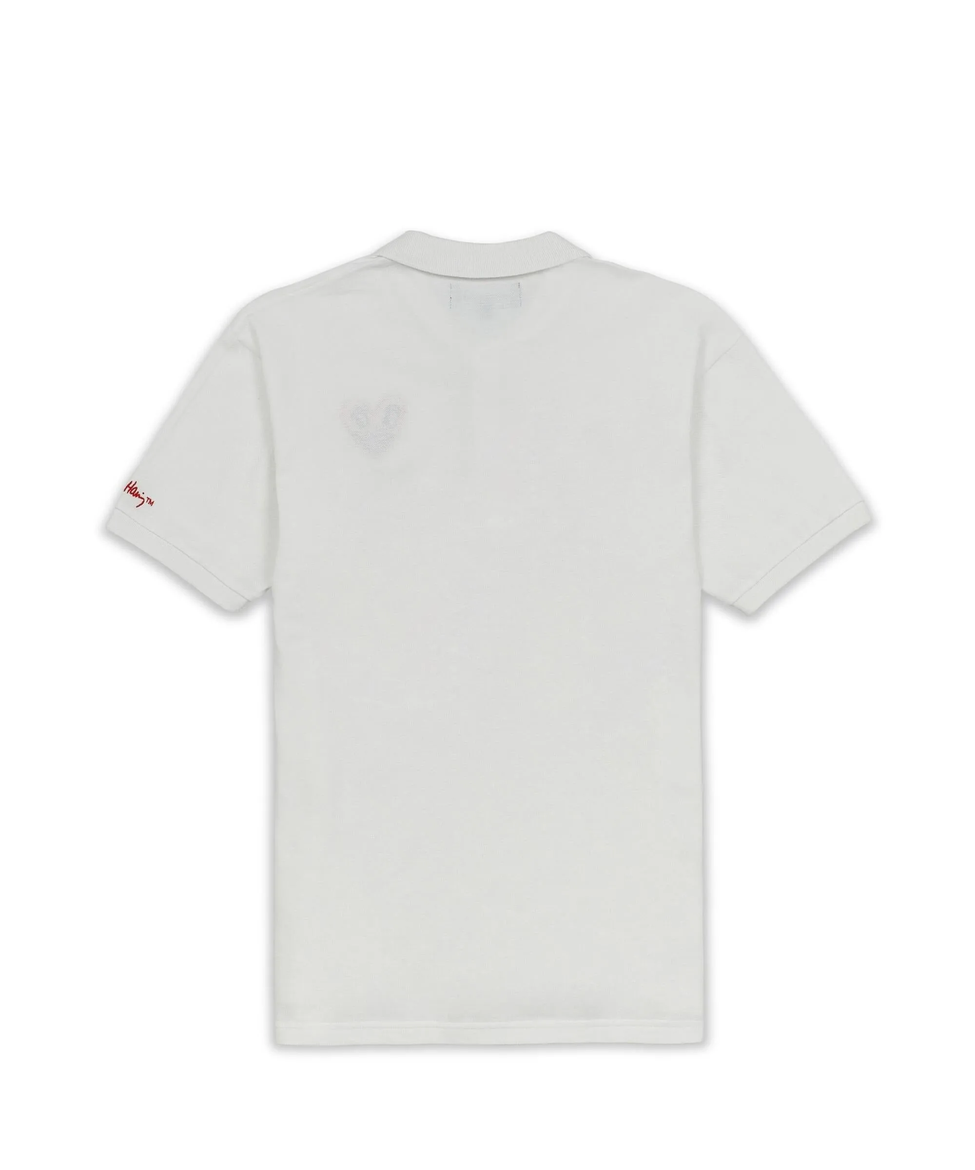 Keith Haring Embroidered Heart Polo - White