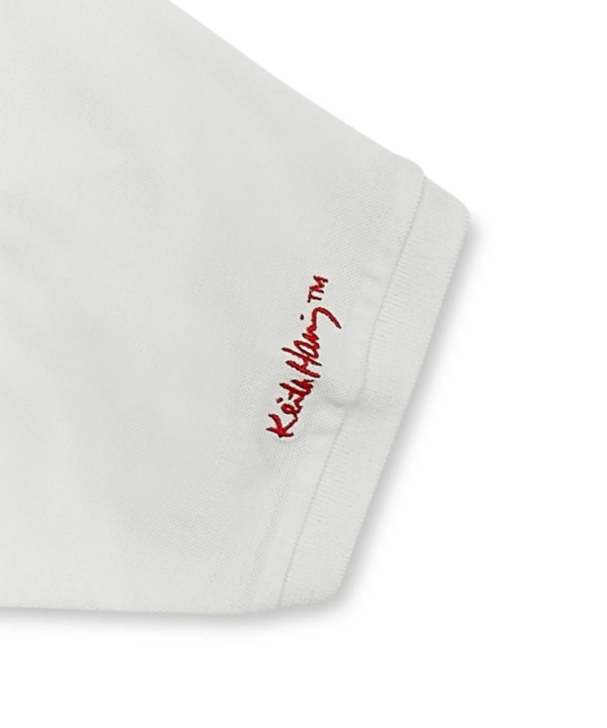 Keith Haring Embroidered Heart Polo - White