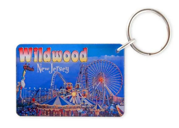 KRWJ01 Key Ring Thick Lucite Wildwood Rides