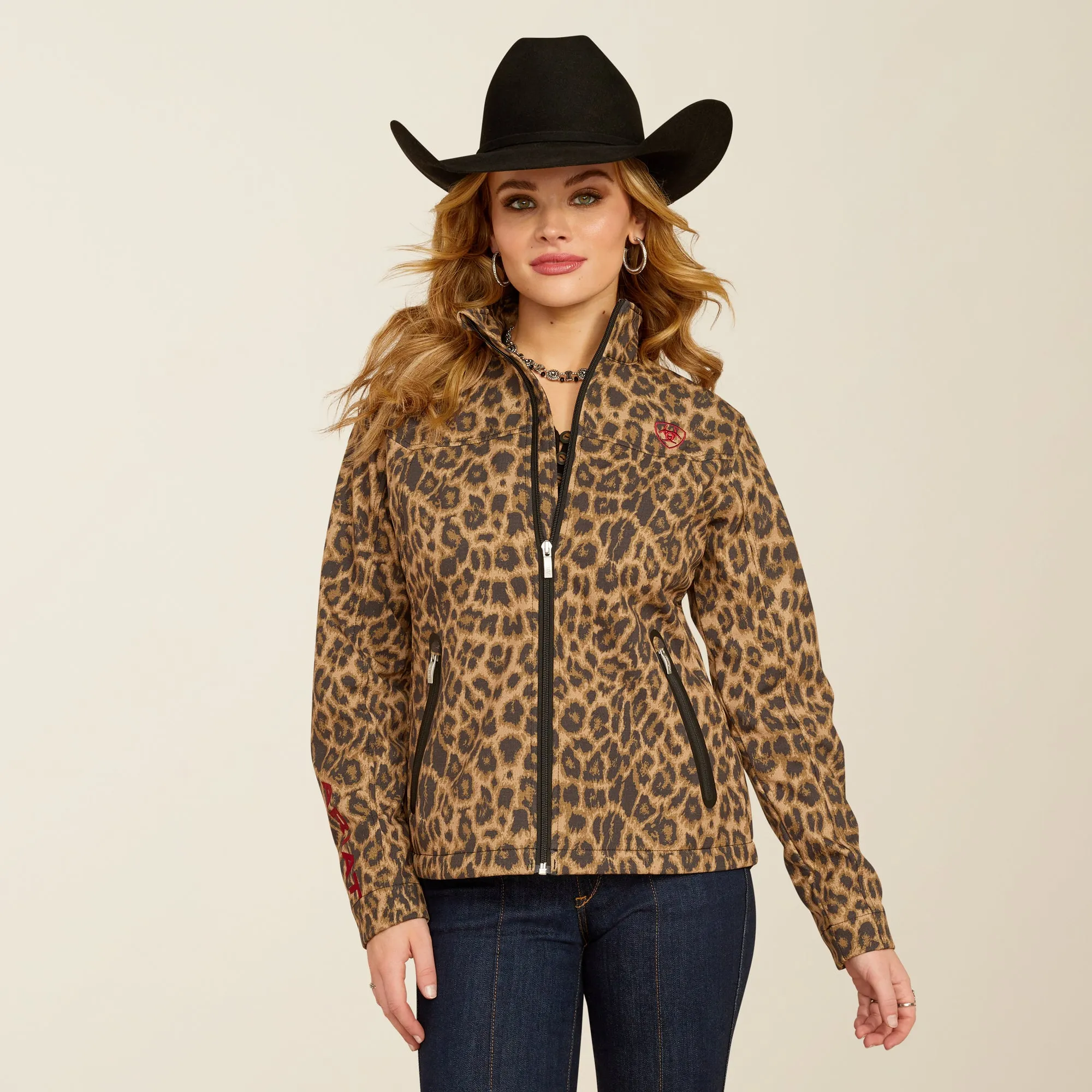 Ladies Ariat Team Softshell Lila Leopard Print Jacket - 10053013