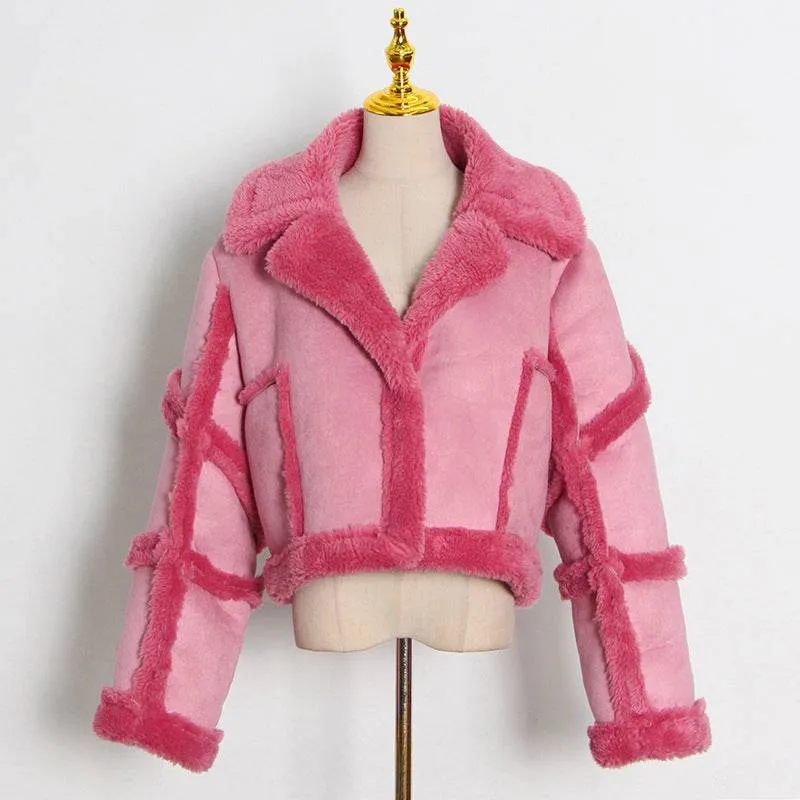 Larraine Open Front Short Jacket with Fur