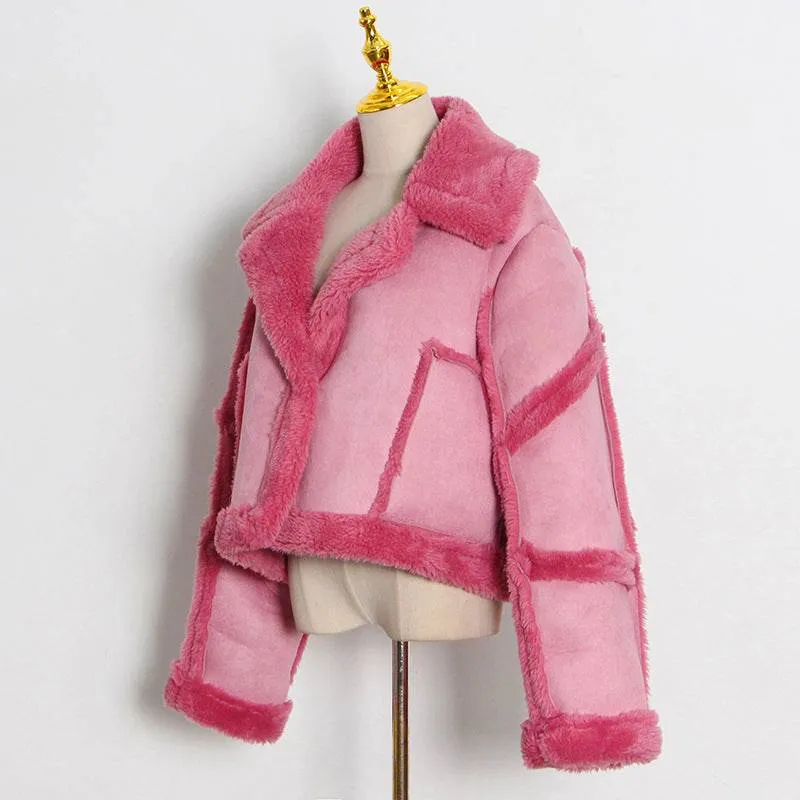 Larraine Open Front Short Jacket with Fur