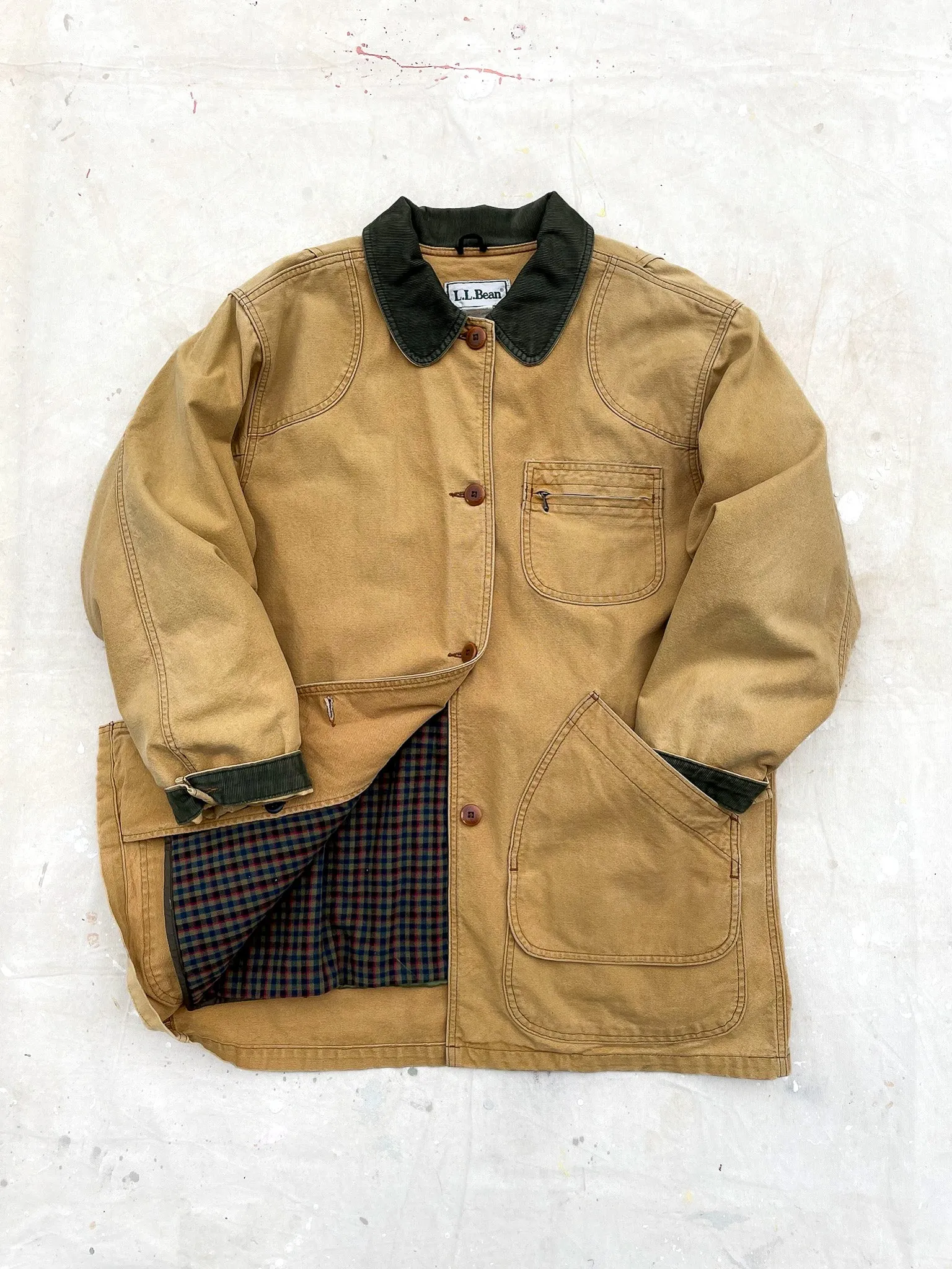 L.L.Bean Flannel Lined Barn Coat—[L]