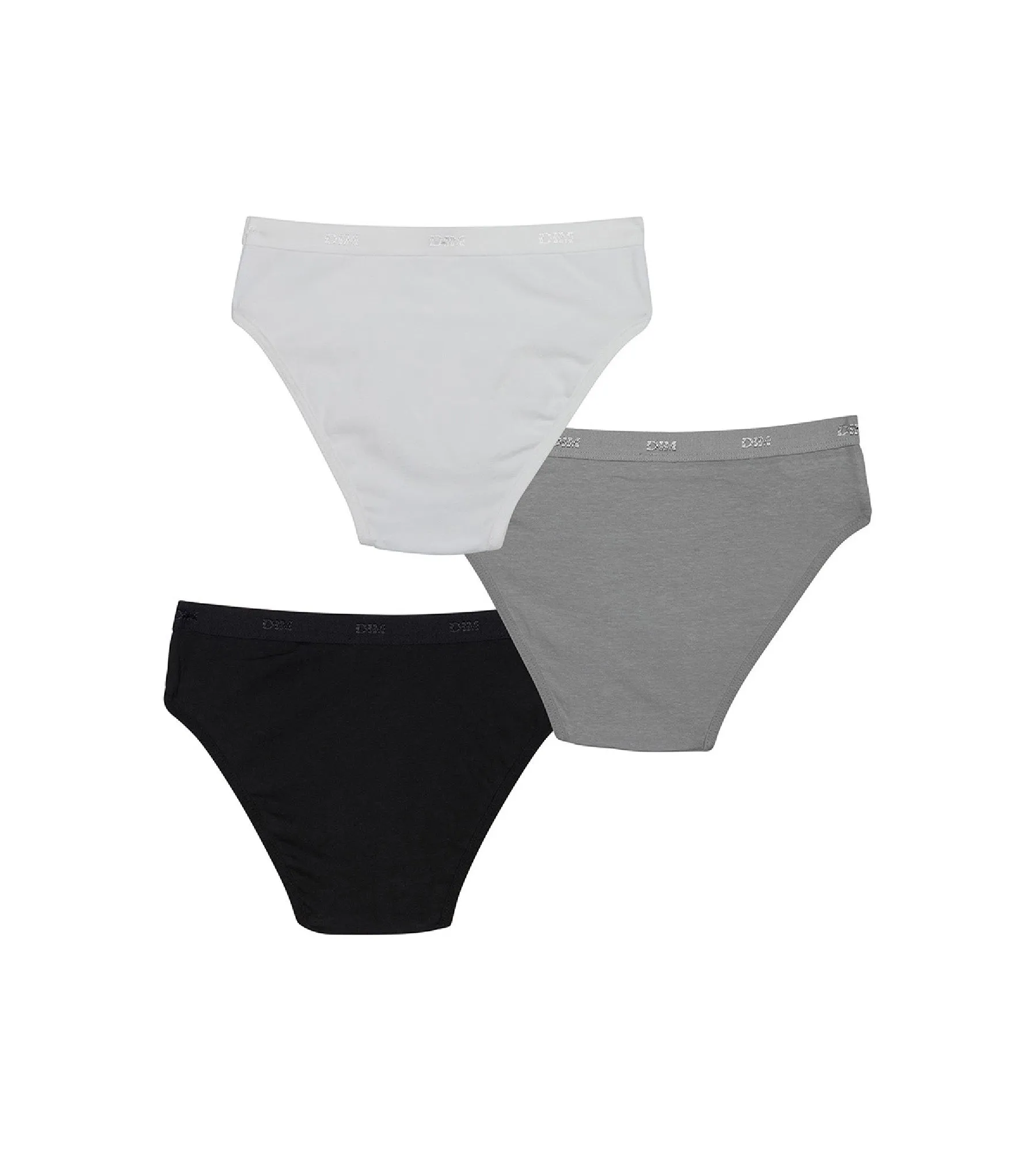 Lot de 3 culottes blanche, noire, grise Les Pockets DIM Girl