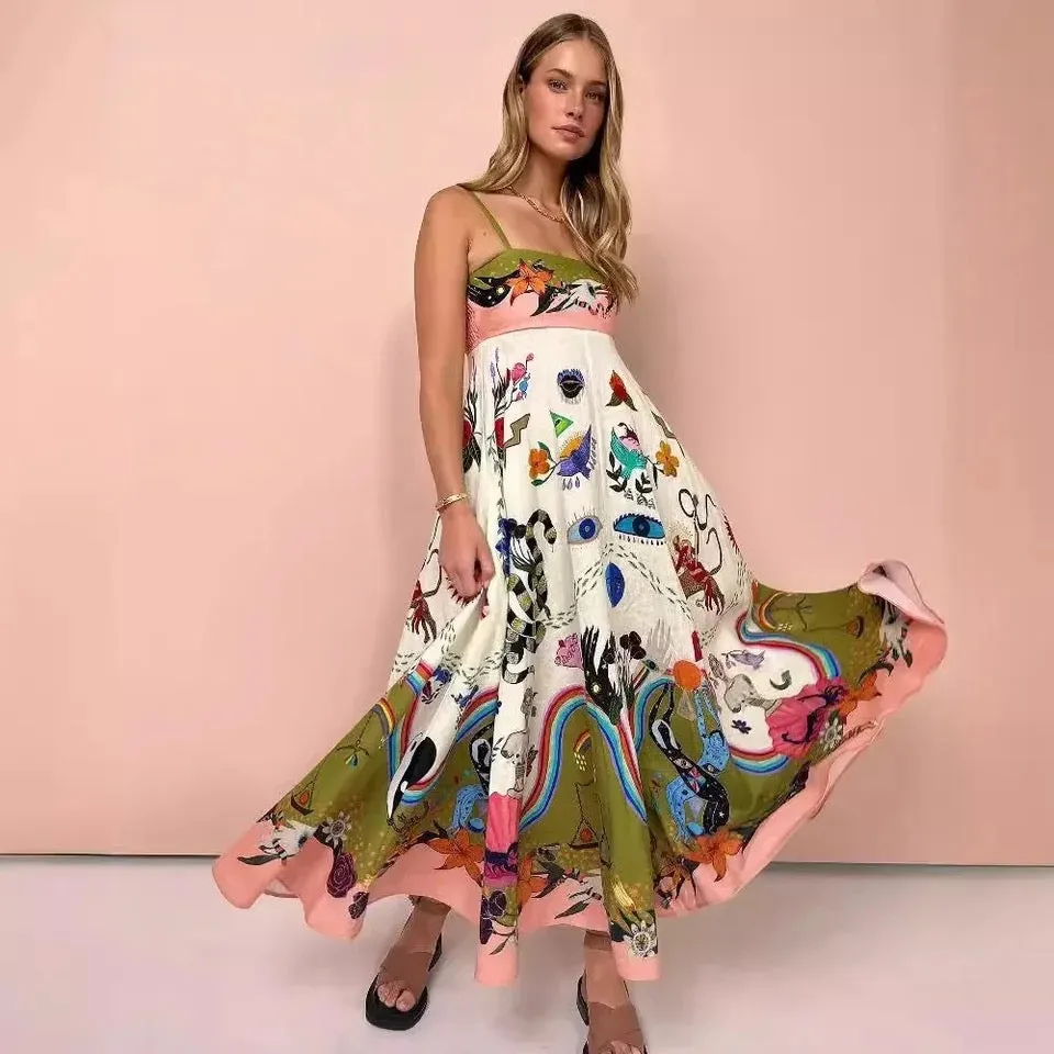 Louinna Summer Printed Maxi Dress