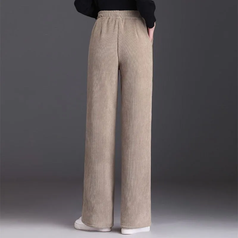 LovelyRLovely Women's Winter Wide-leg Fleece Trousers