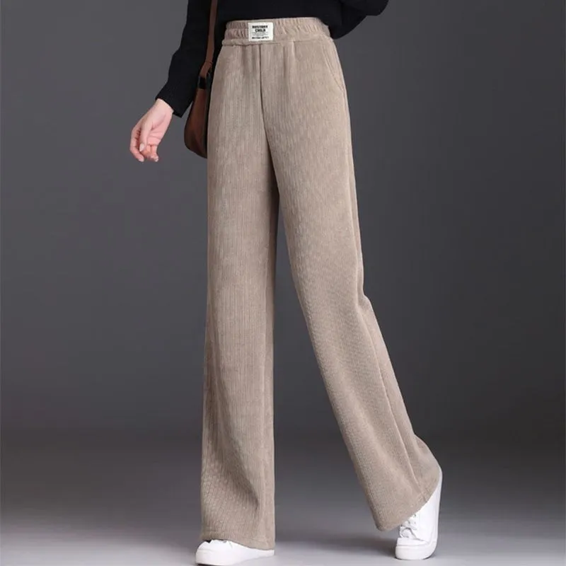 LovelyRLovely Women's Winter Wide-leg Fleece Trousers