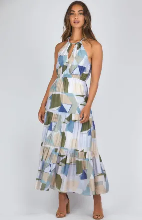 Marena  Maxi Dress - Blue Print