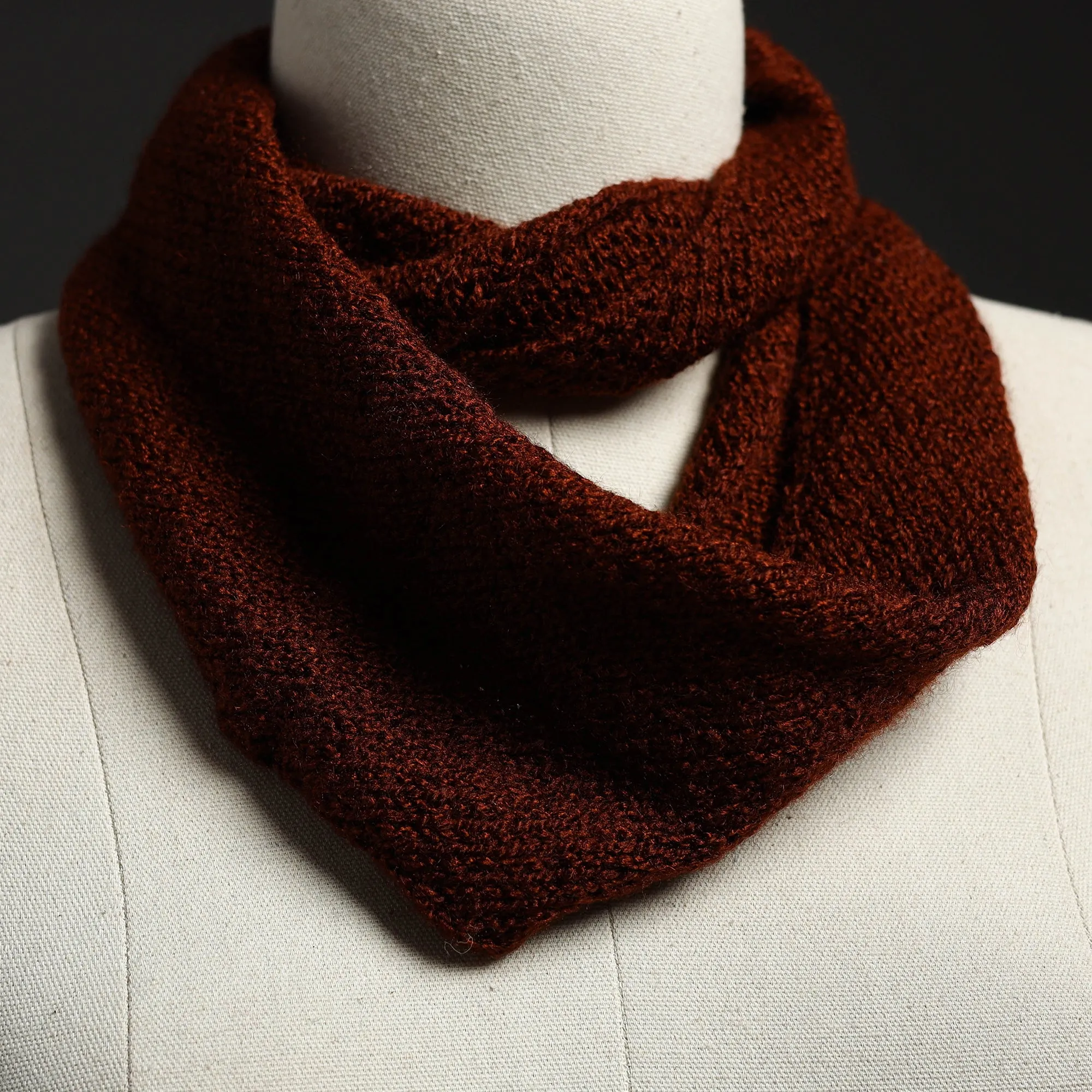 Maroon - Kumaun Hand Knitted Woolen Neck Warmer 24